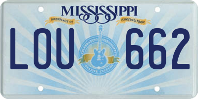 MS license plate LOU662