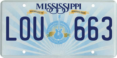 MS license plate LOU663