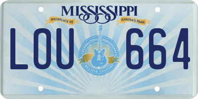 MS license plate LOU664