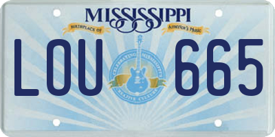 MS license plate LOU665