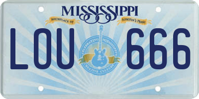 MS license plate LOU666