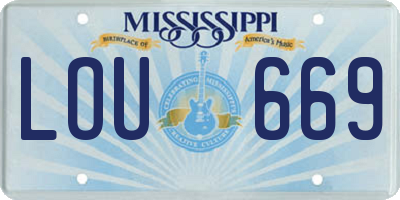 MS license plate LOU669