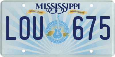 MS license plate LOU675