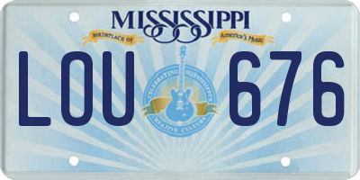 MS license plate LOU676