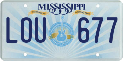 MS license plate LOU677