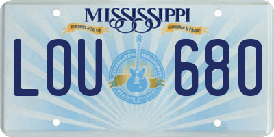 MS license plate LOU680