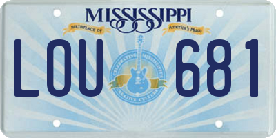 MS license plate LOU681