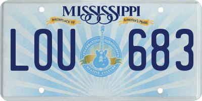 MS license plate LOU683