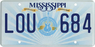 MS license plate LOU684