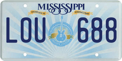 MS license plate LOU688