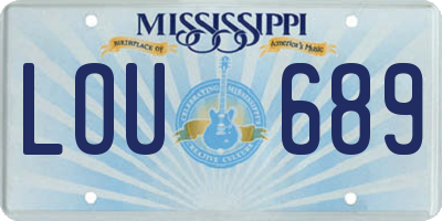 MS license plate LOU689