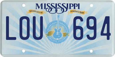 MS license plate LOU694