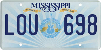 MS license plate LOU698