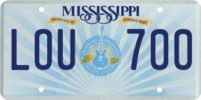 MS license plate LOU700