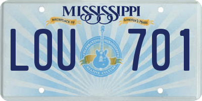 MS license plate LOU701
