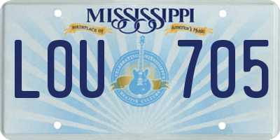 MS license plate LOU705