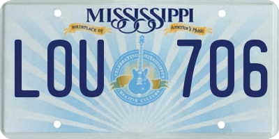 MS license plate LOU706