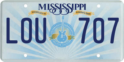 MS license plate LOU707