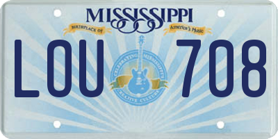 MS license plate LOU708
