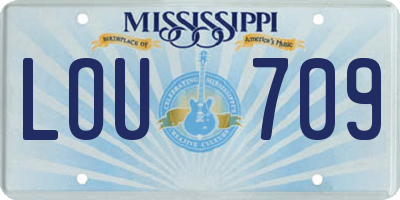 MS license plate LOU709