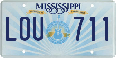MS license plate LOU711
