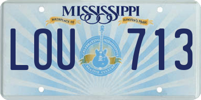 MS license plate LOU713