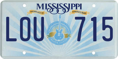 MS license plate LOU715