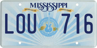 MS license plate LOU716