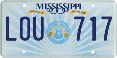 MS license plate LOU717