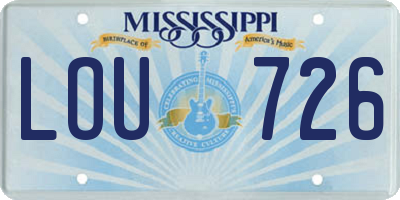 MS license plate LOU726