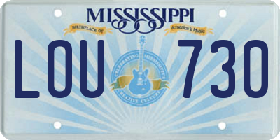 MS license plate LOU730