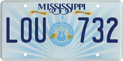 MS license plate LOU732