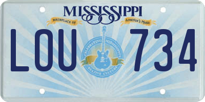 MS license plate LOU734
