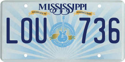 MS license plate LOU736