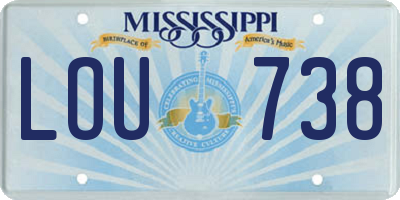 MS license plate LOU738