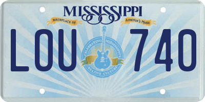 MS license plate LOU740