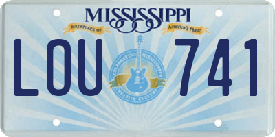 MS license plate LOU741