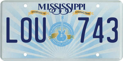 MS license plate LOU743