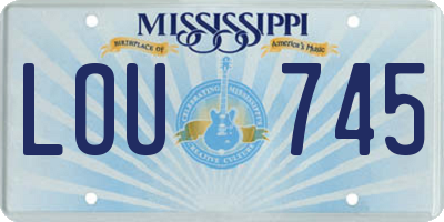 MS license plate LOU745