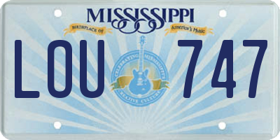 MS license plate LOU747