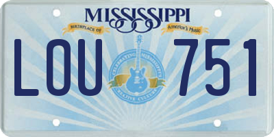 MS license plate LOU751