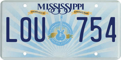 MS license plate LOU754