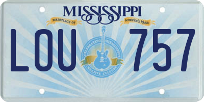 MS license plate LOU757