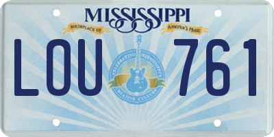 MS license plate LOU761