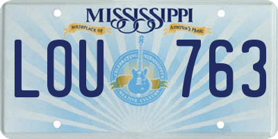 MS license plate LOU763