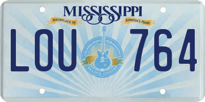 MS license plate LOU764