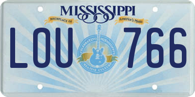 MS license plate LOU766