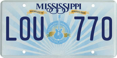 MS license plate LOU770