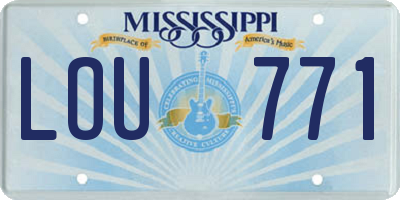 MS license plate LOU771