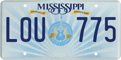 MS license plate LOU775